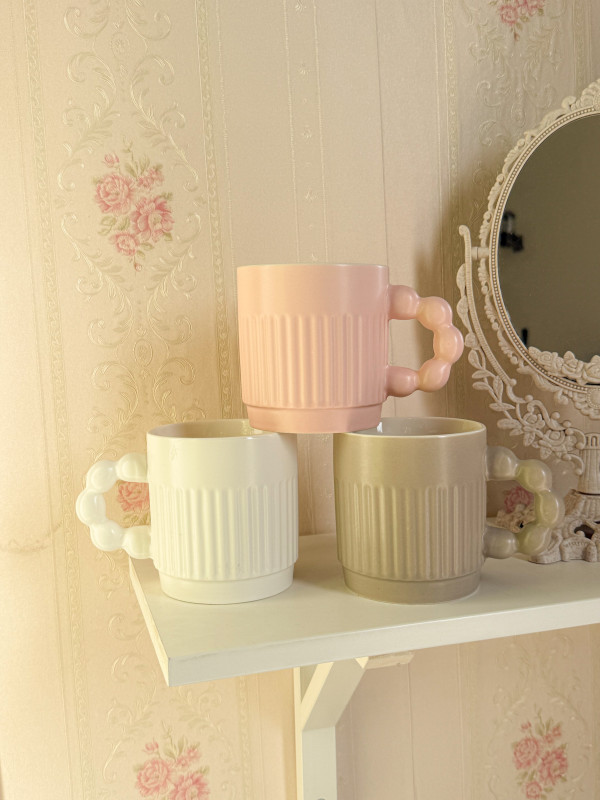 كوب 3 ألوان  مخطط ويد دوائر