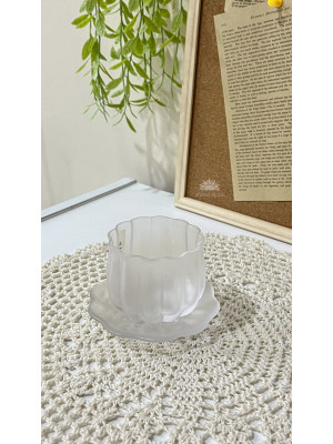 فنجان قهوة شكل وردة-شفاف معتم