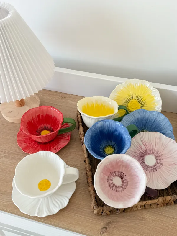 فنجان هاندميد شكل وردة مميز