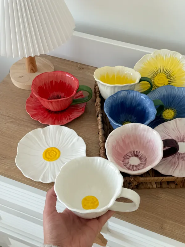 فنجان هاندميد شكل وردة مميز