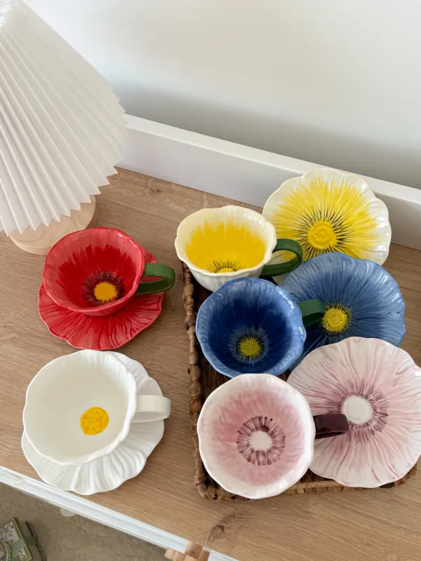 فنجان هاندميد شكل وردة مميز