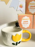كوب العيد قطة أصفر
