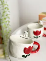 كوب العيد قطة أحمر