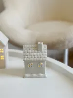 شمعدان زجاج شكل بيت.🏠 يعمل بالبطارية- شكل 2
