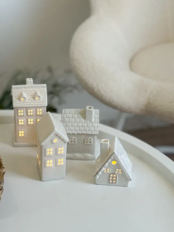 شمعدان زجاج شكل بيت.🏠 يعمل بالبطارية- شكل 2