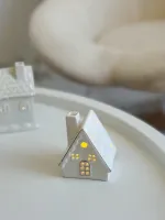 شمعدان زجاج شكل بيت.🏠 يعمل بالبطارية- شكل 3