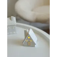 شمعدان زجاج شكل بيت.🏠 يعمل بالبطارية- شكل 3
