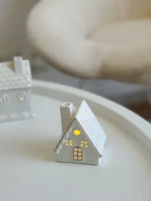 شمعدان زجاج شكل بيت.🏠 يعمل بالبطارية- شكل 3