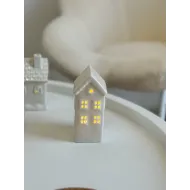 شمعدان زجاج شكل بيت.🏠 يعمل بالبطارية- شكل 4