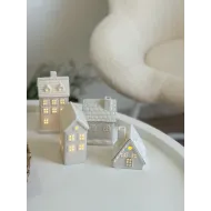 شمعدان زجاج شكل بيت.🏠 يعمل بالبطارية- شكل 4
