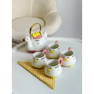 طقم أبريق البطة مع 4 كاسات🐤