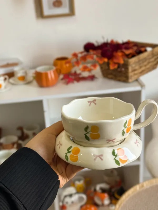 فنجان برسمات برتقال🍊
