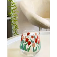 كوب شفاف رسمة توليب