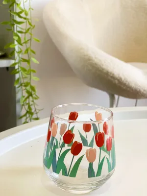 كوب شفاف رسمة توليب